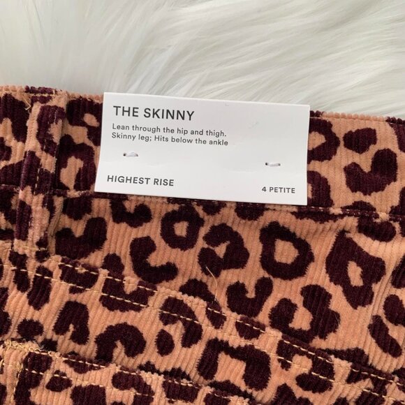 NWT Ann Taylor Petite Beige burgundy corduroy The Skinny Highest Rise pants, 4P - Picture 5 of 6